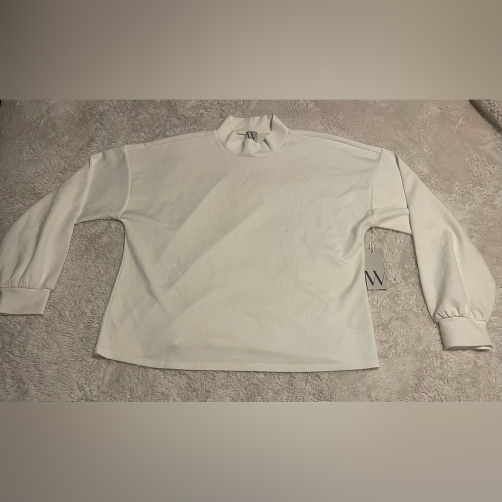 WORTHINGTON White Semi Sheer turtleneck long sleeve XXL